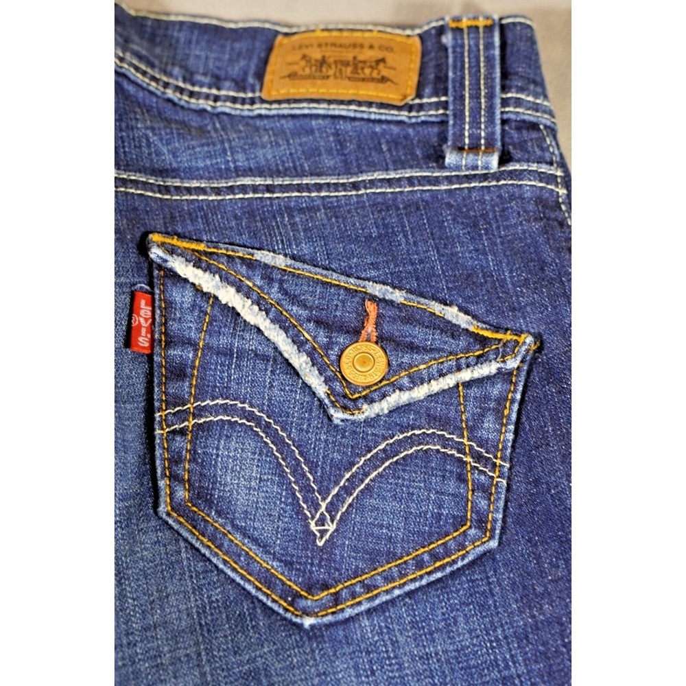Levis Jeans Womens 3M (30x31) Blue Bootcut Stretch Denim Distressed